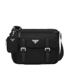 Prada Re-nylon Triangle Logo-plaque Shoulder Bag In Black