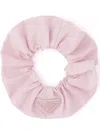Prada Re-nylon Triangle-logo Scrunchie In 粉色