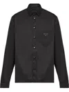 Prada Snap Button-up Shirt In Black