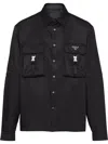 Prada Pockets-detail Re-nylon Shirt In Nero