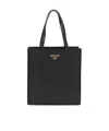 Prada Re-nylon Triangle-logo Tote Bag In Black