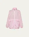 Prada Re-nylon Triangle-print Hooded Jacket In Rosa
