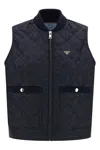 Prada Re-nylon Jacket With Triangle Logo In Blue