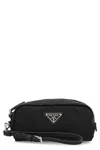 Prada Pouch Nylon Wrist Strap In Black