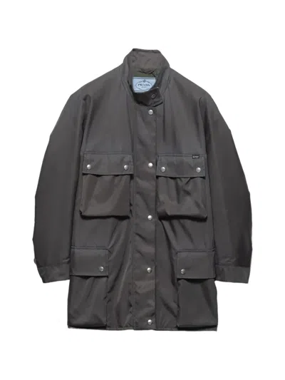 Prada Re-nylon Washed Jacket In Gray