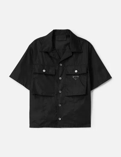 Prada Re-nylon Work Shirt In Black