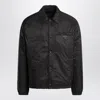 Prada Triangle Logo Re-nylon Padded Jacket In Black