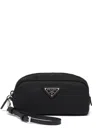 Prada Re-nylon Zip-up Pouch In Black