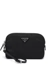 Prada Small Nylon Cosmetic Pouch Bag In Black