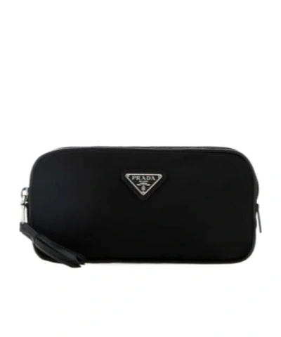 Prada Re-nylon Zipped Belt Bag In Black