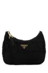 Prada Slate Re-nylon Shoulder Bag In Black