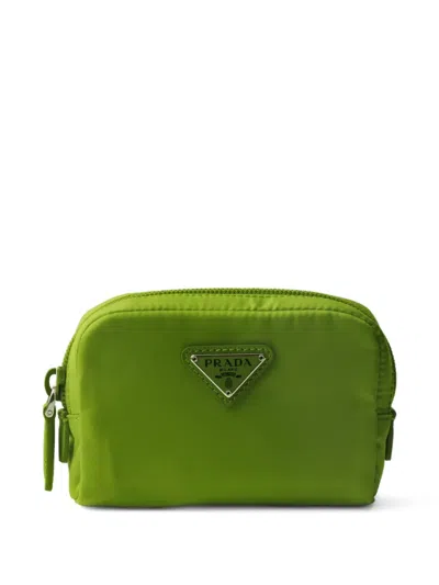 Prada Re-nylon Zippered Cosmetic Pouch In Grün
