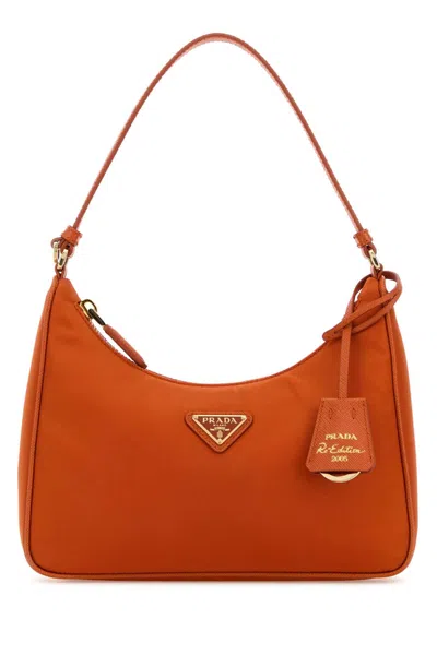 Prada 橙色 Re 尼龙  Re Edition 2005 单肩包 In Orange