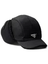 Prada Triangle Logo Re-nylon Baseball Cap In Schwarz