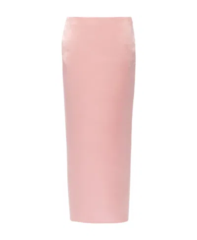 Prada Rear Slit High-waisted Skirt In Petal Powder