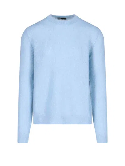 Prada Rear Triangle Jumper In Light Blue