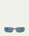 Prada Rectangle Acetate Sunglasses In Dark Grey