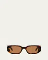 Prada Rectangle Acetate Sunglasses In Tortoise