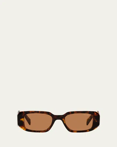 Prada Rectangle Acetate Sunglasses In Tortoise