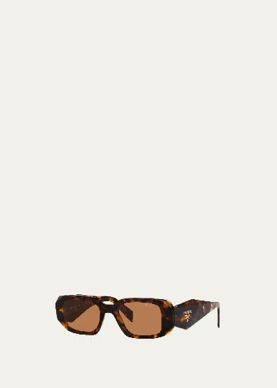 Prada Rectangle Acetate Sunglasses In Tortoise