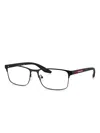 Prada Men's Rectangle Eyeglasses, Ps 50pv55-o In ブラック