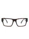 Prada Rectangle-frame Glasses In 褐色