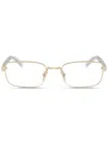 Prada Rectangle-frame Glasses In Gold