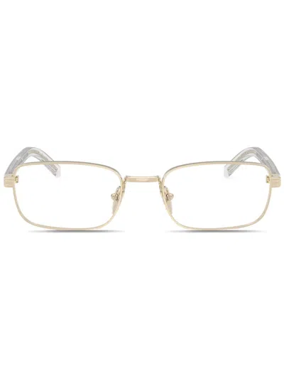 Prada Rectangle-frame Glasses In Gold