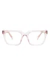 Prada Rectangle-frame Glasses In Rosa