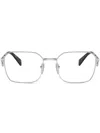 Prada Brille Mit Eckigem Gestell In Silver