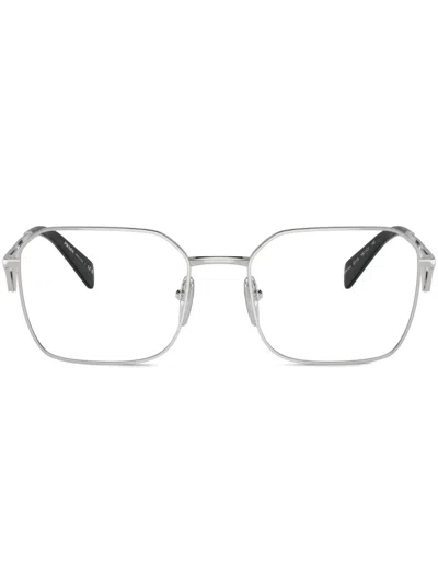 Prada Brille Mit Eckigem Gestell In Silver