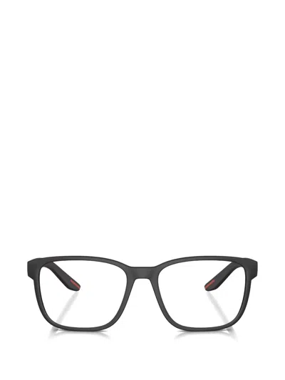 Prada Rectangle-frame Stripe-detail Glasses In Black