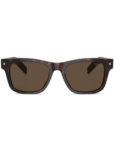 Prada Eyewear Square Frame Sunglasses In Radica Tortoise