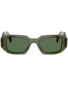 Prada Rectangle-frame Sunglasses In 绿色