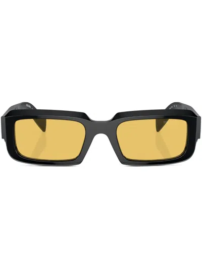 Prada Sonnenbrille Mit Eckigem Gestell In Black