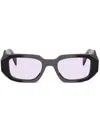 Prada Geometric Rectangle Acetate Sunglasses In Black