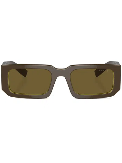 Prada Rectangle-frame Sunglasses In Braun
