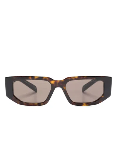 Prada Rectangle-frame Sunglasses In Braun
