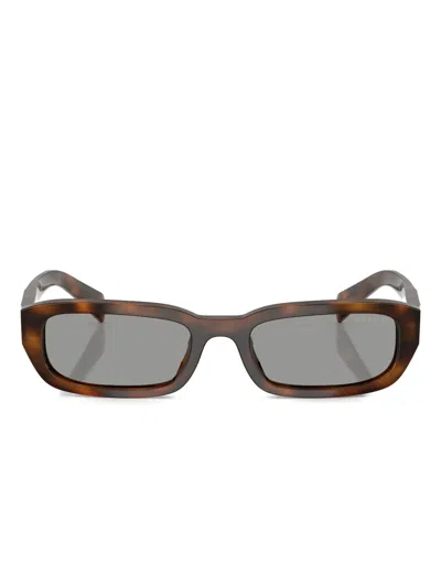 Prada Rectangle-frame Sunglasses In Brown