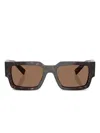 Prada Rectangle-frame Sunglasses In Brown