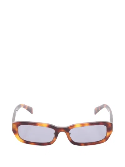 Pre-owned Prada Rectangle-frame Sunglasses In Brown