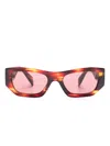 Prada Rectangle-frame Sunglasses In Brown