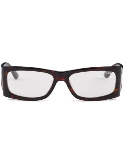 Prada Rectangle-frame Sunglasses In Brown