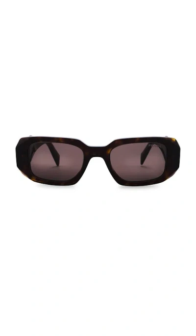 Prada Rectangle Frame Sunglasses In Brown
