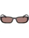 Prada Rectangle-frame Sunglasses In Brown