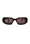 Prada Rectangle Frame Sunglasses In Brown Tortoise