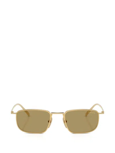 Prada Rectangle-frame Sunglasses In Gold