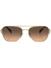 Prada Pilot Frame Sunglasses Sunglasses In Gold