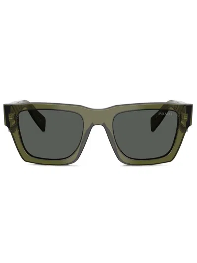 Prada Rectangle-frame Sunglasses In Green
