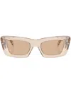 Prada Rectangular Marble Acetate Cat-eye Sunglasses In Neutrals